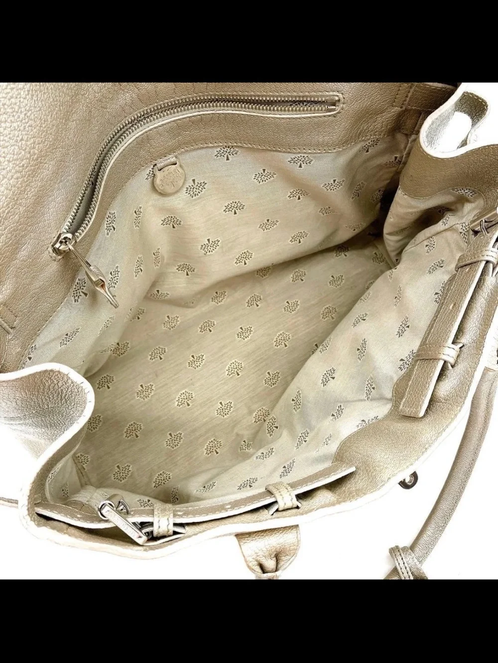 Mulberry Cream Pebbled Leather Top-Handle Satchel